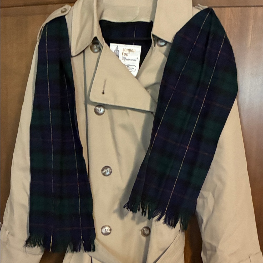 London Fog Beige Trench Coat with Belt - Picture 5 of 6